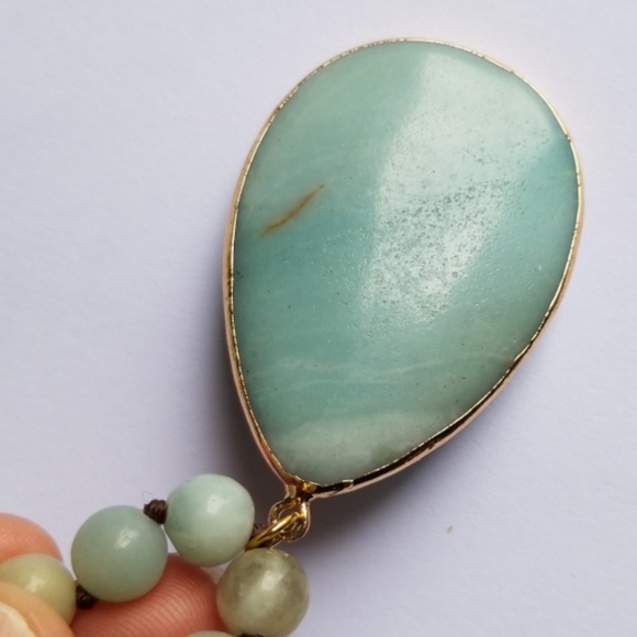 ♥️Bohemian Natural Stone  Pendant Necklace ❤ - Picture 7 of 8